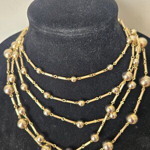Vintage MARINO Spherical Multi Chain Long Necklace